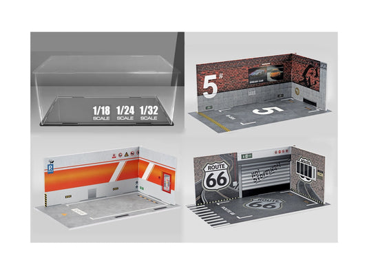 Miniature Diorama Acrylic Dust-Proof Case / Garage Scenes for Toy Cars / Objects 1:18, 24, 32 Scale. or PVC