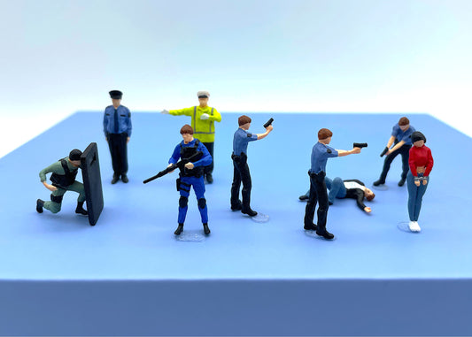 Police, SWAT, Security, Criminal, Robber, Traffic Police. 1:64 Scale Miniature Figures