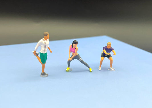 Exercising / Warming Up Miniature Human Figures. 1:64 Scale