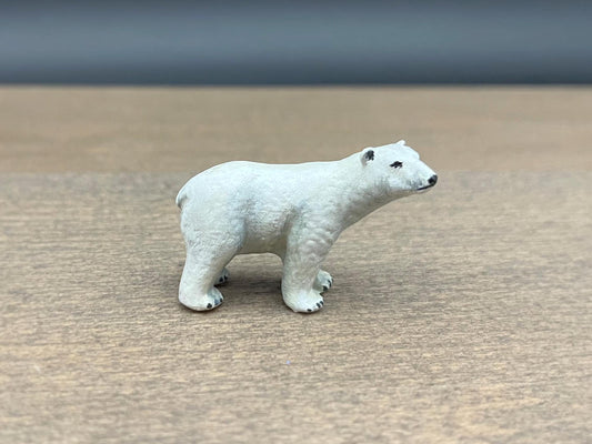 Miniature Polar Bear. Hand-Painted Realistic Model.  1:64 Scale