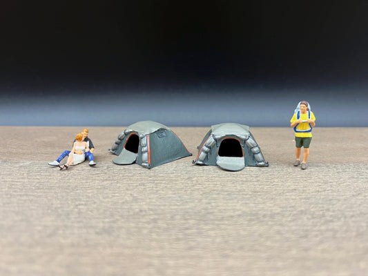 Miniature Camping Tent. Hand-Painted. 1:64 Scale