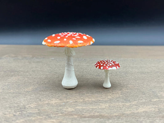 Mini Realistic Mushrooms. Fly Agaric. 1:12 or 1/6 Scale Replicas