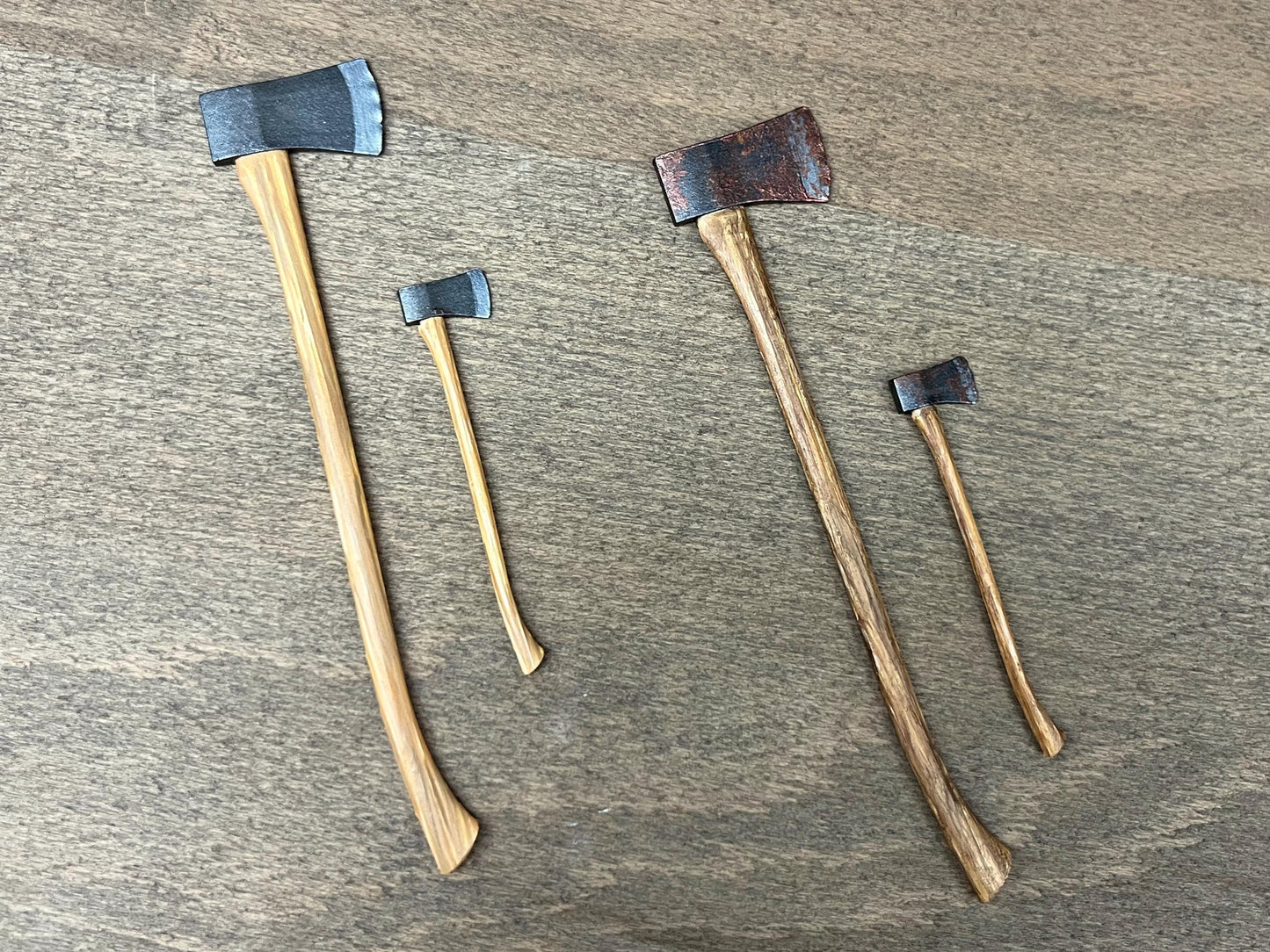 Mini Axes. Rusty or New. 1:12 or 1/6 Scale. Realistic Miniature Replicas